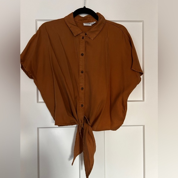 Noisy May Front-tie Blouse Tee - Picture 1 of 3